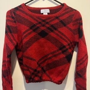 Liz Claiborne Red and Black Knit Crop
